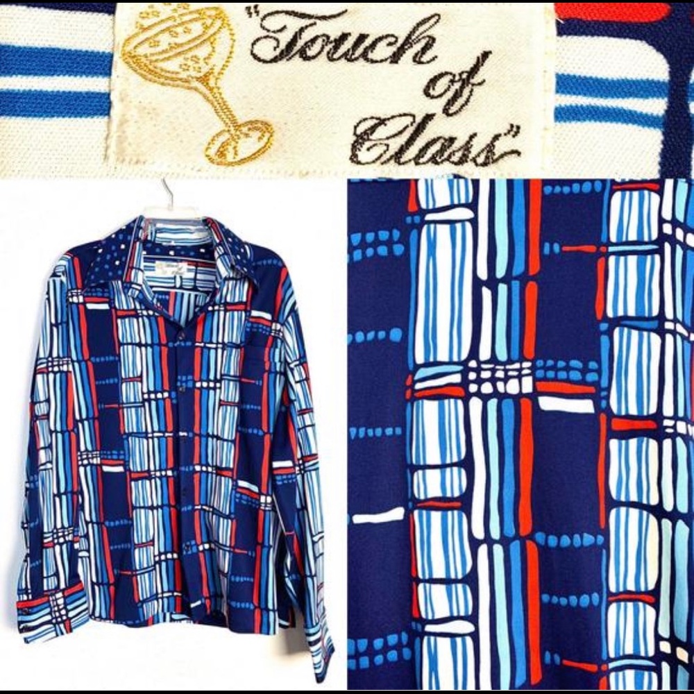 70s Vintage Disco Button Up Shirt